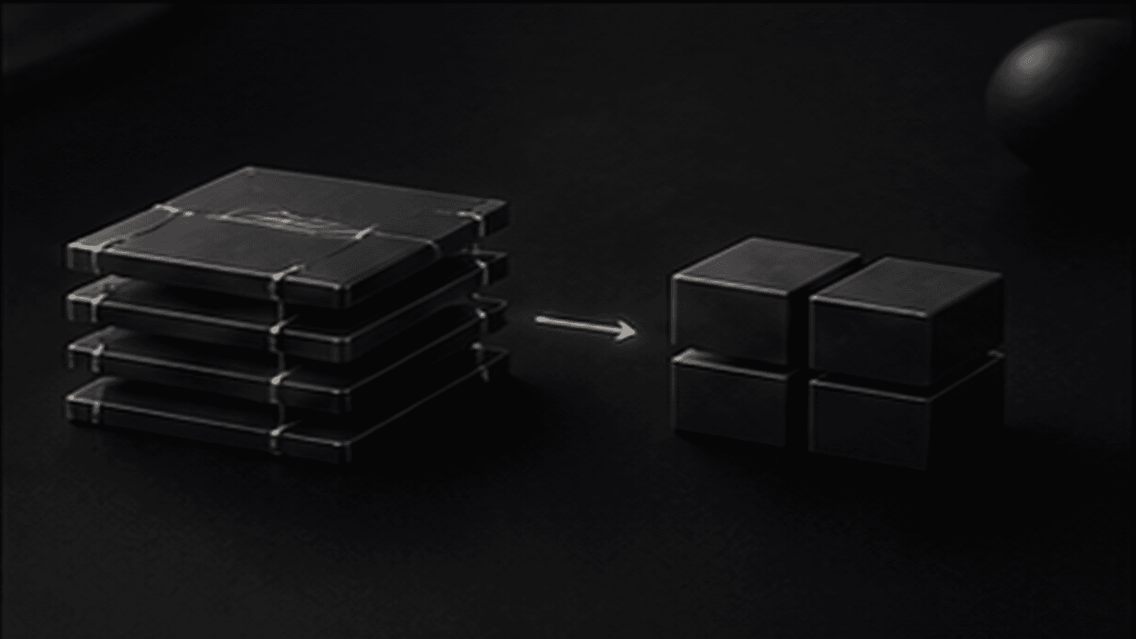 Monochrome editorial illustration for bespoke software vs off-the-shelf: advantages, disadvantages and examples