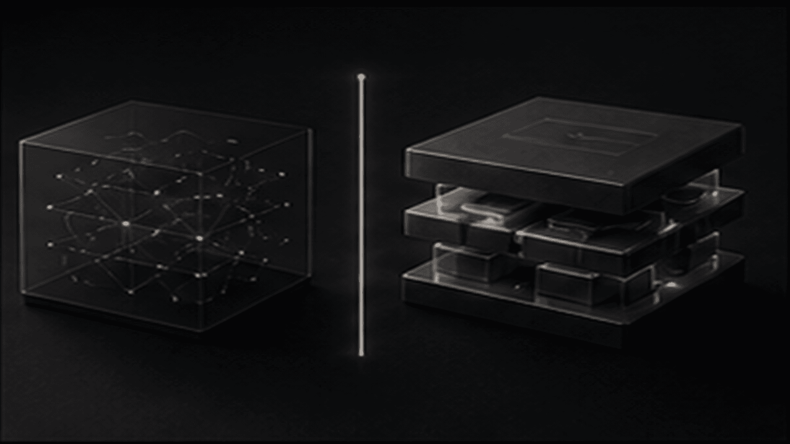 Monochrome editorial illustration for ai website builders vs custom web design: an honest comparison